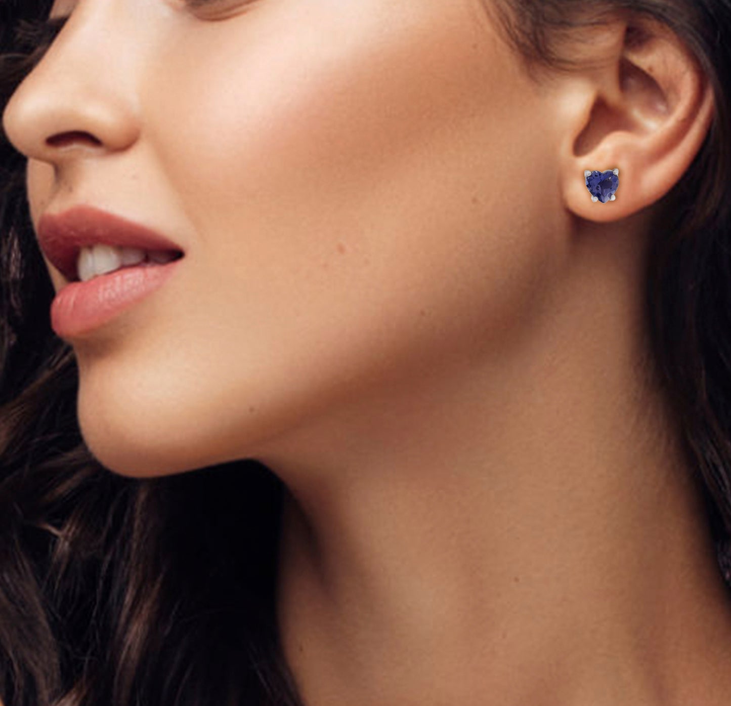 Natural Iolite Stud Earrings