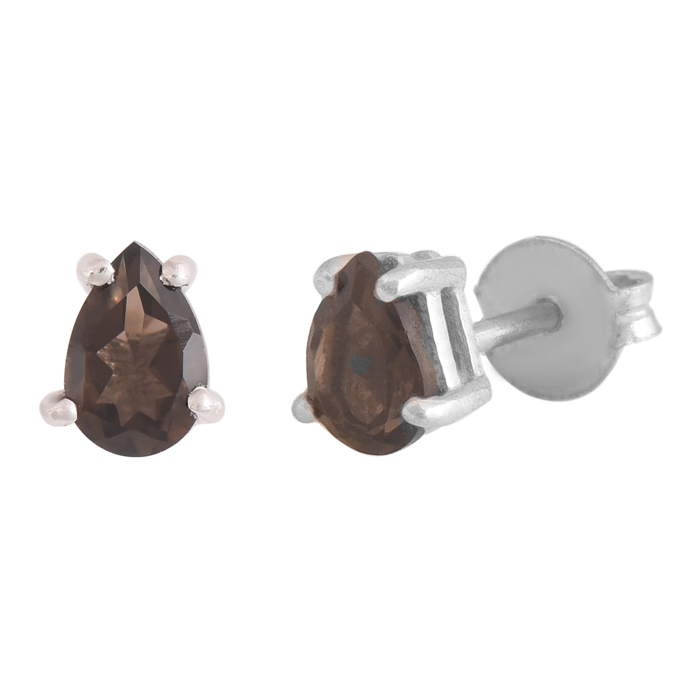 Smoky Quartz Stud Earrings