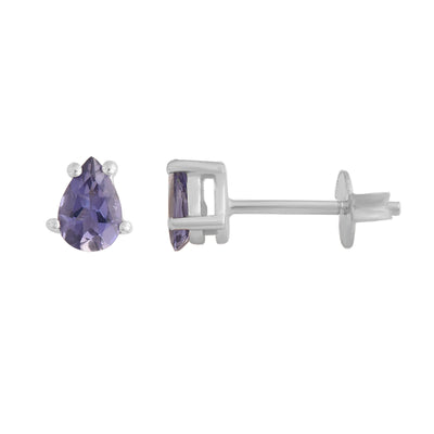 Pear Iolite Stud Earrings