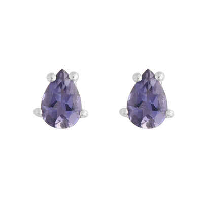 Pear Iolite Stud Earrings