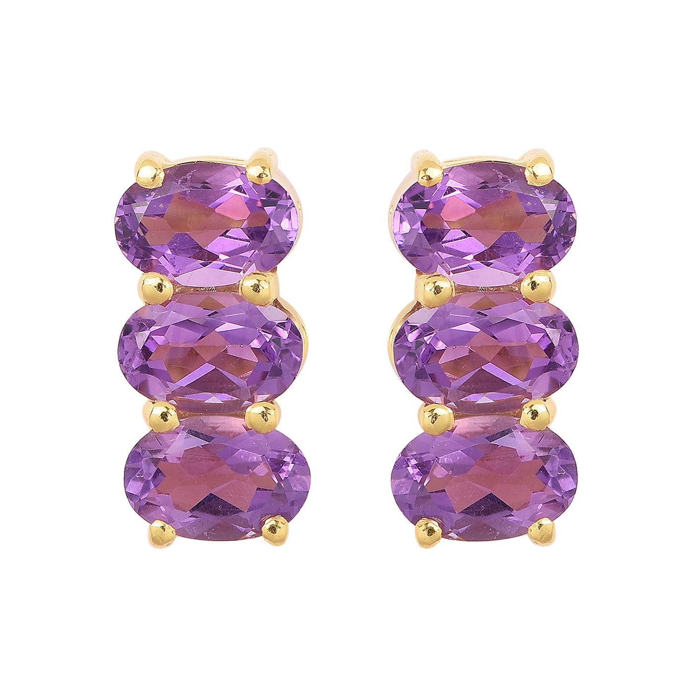 Trio Natural Amethyst Earring