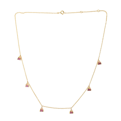 Opal and Rhodolite Droplets Necklace