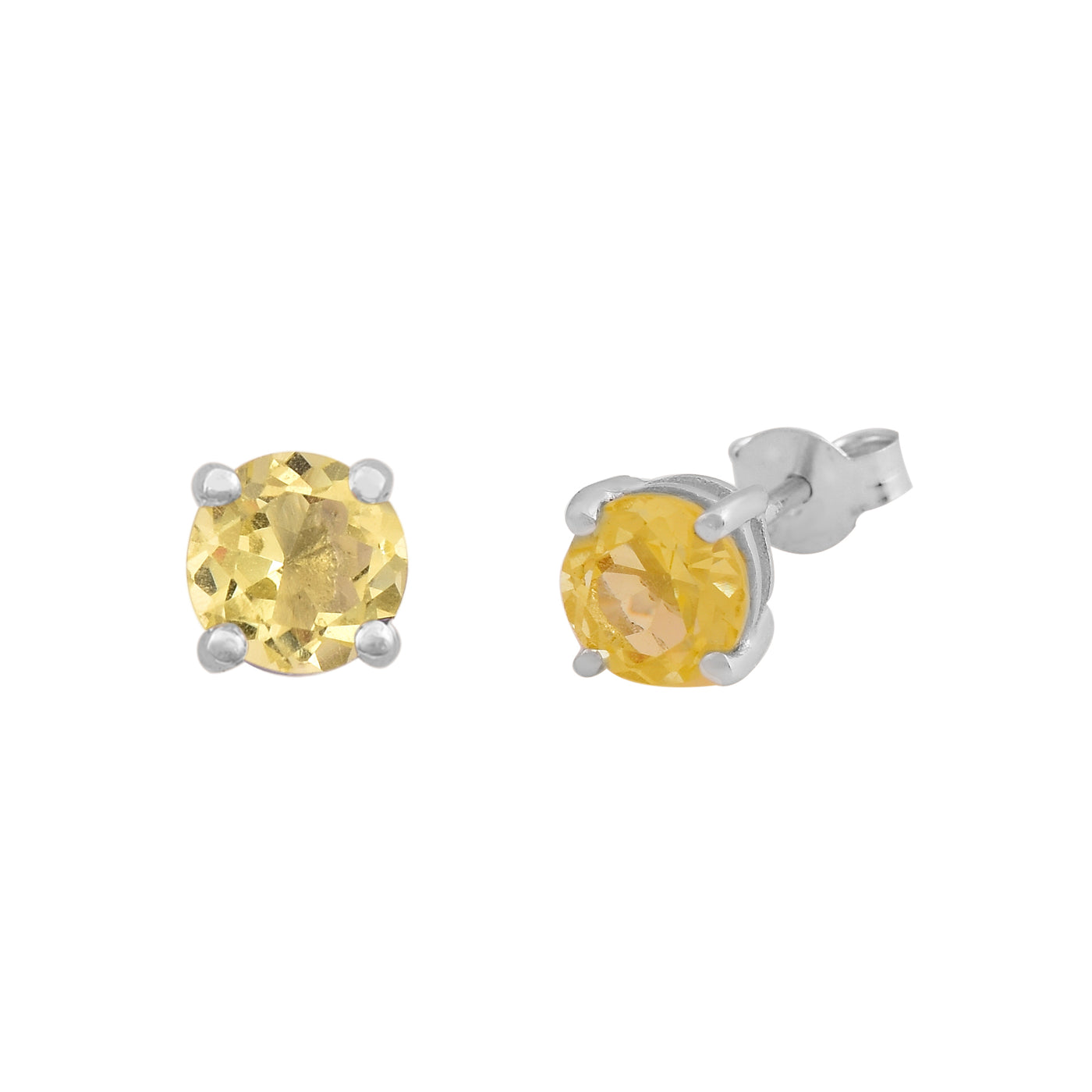 Lemon Quartz Stud Earrings