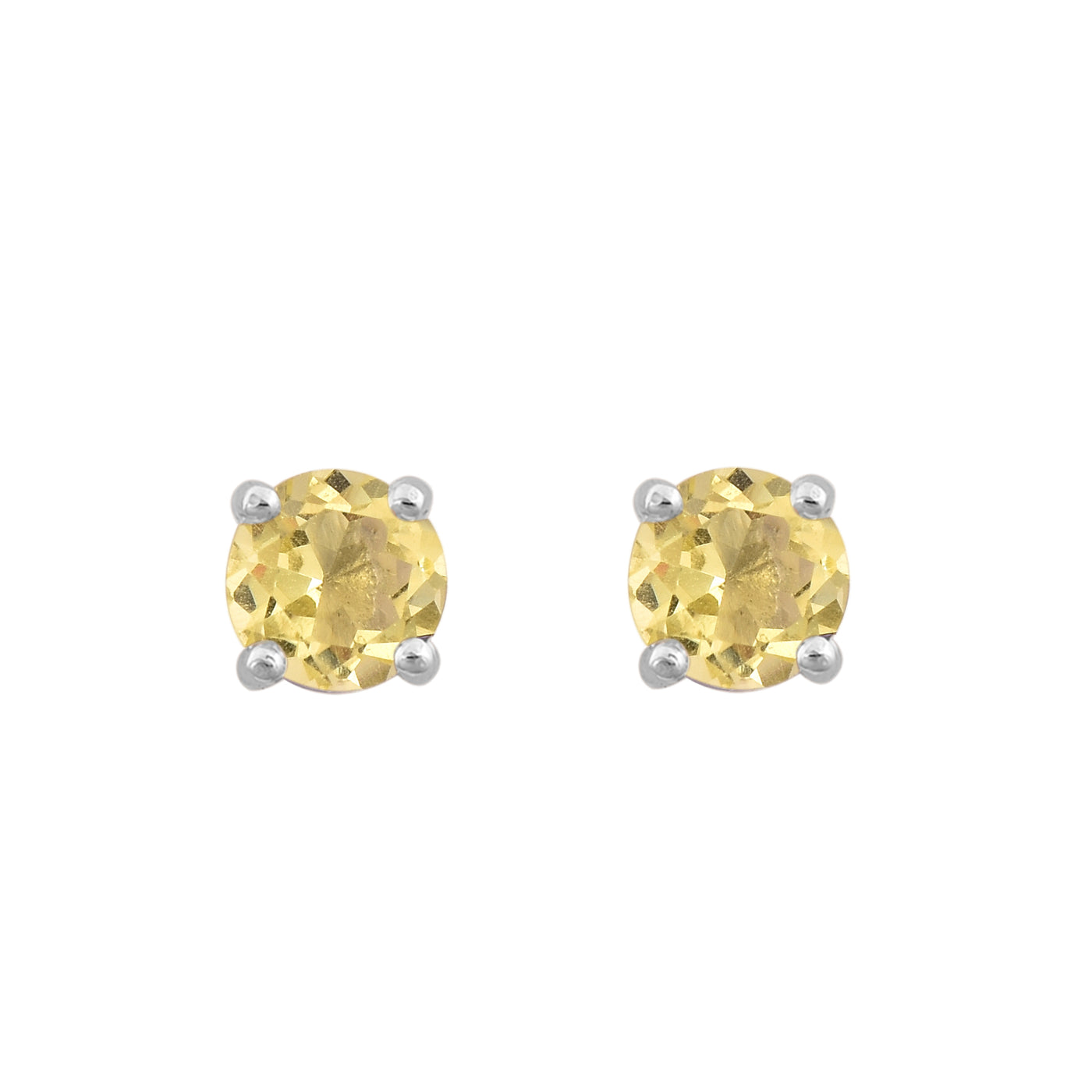 Lemon Quartz Stud Earrings