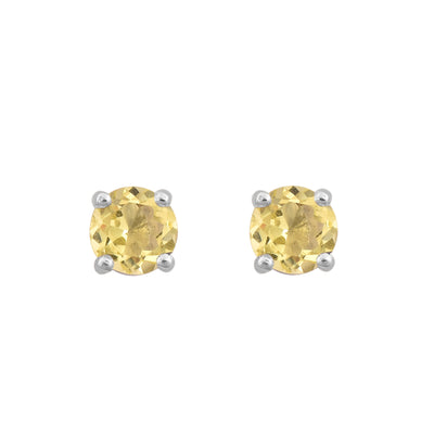 Lemon Quartz Stud Earrings