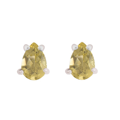 Lemon Quartz Stud Earring