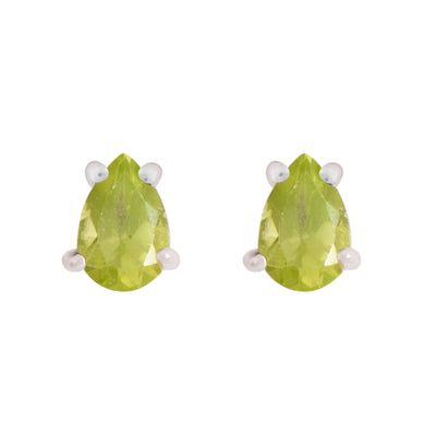 Peridot Teardrop Studs,