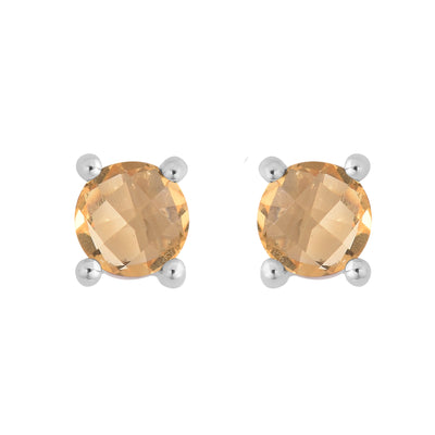 Citrine Solitaire Studs Earring