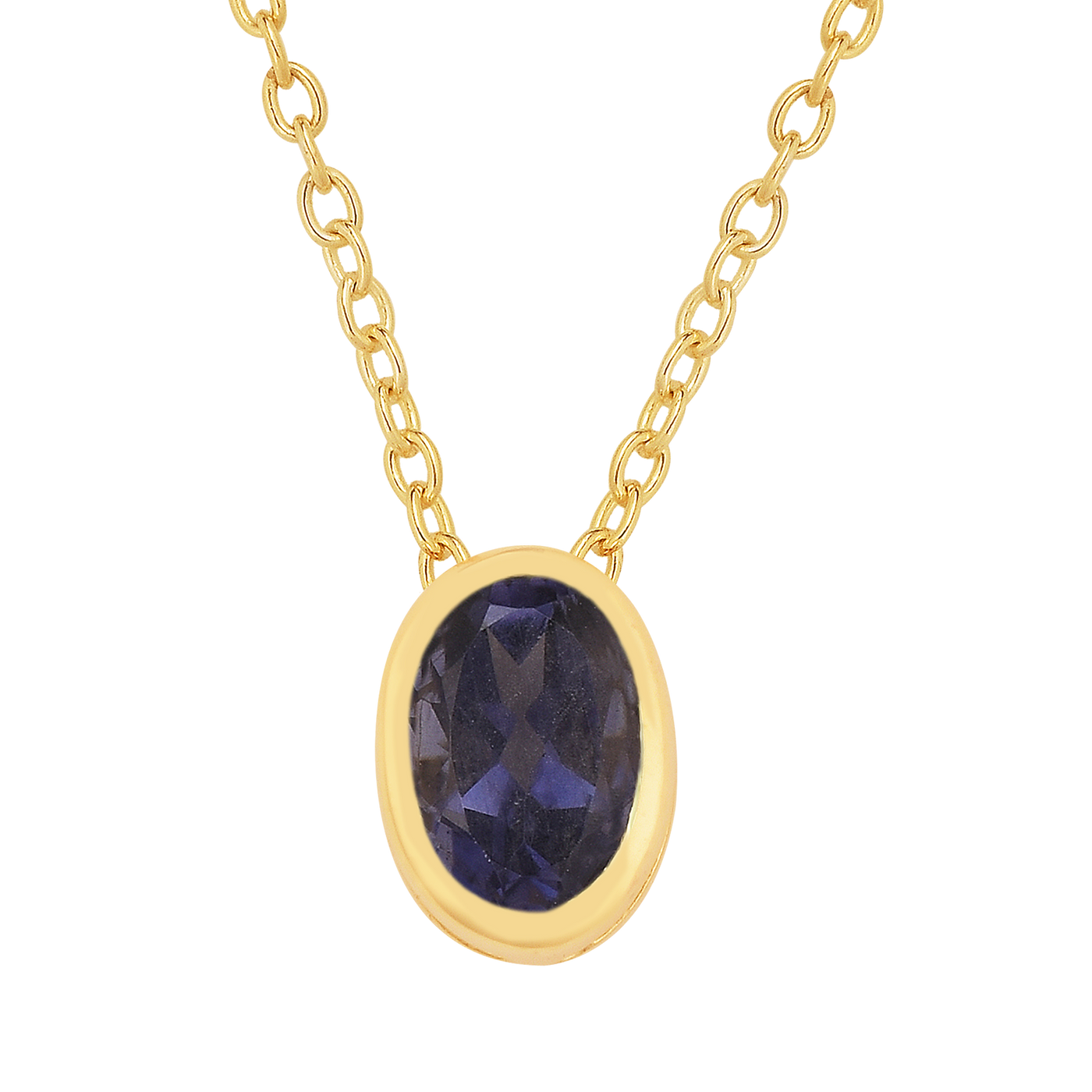 Oval Iolite Solitaire Necklace