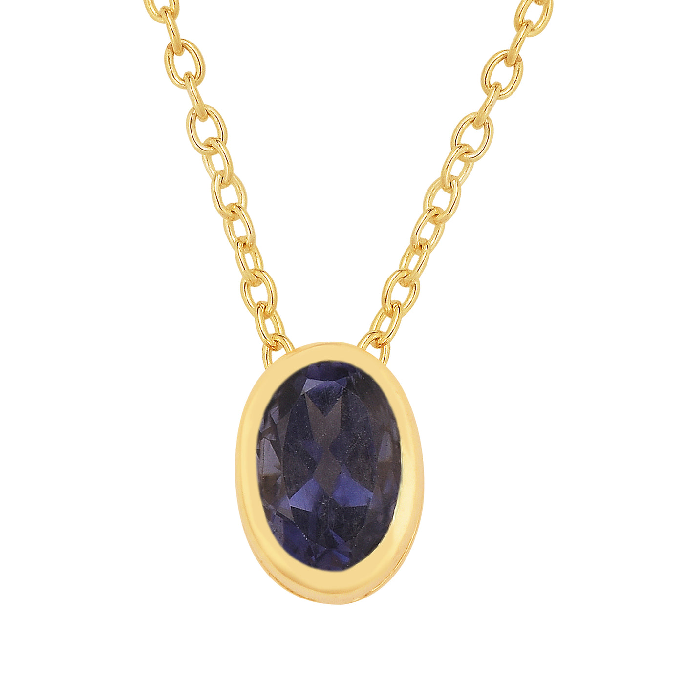 Oval Iolite Solitaire Necklace