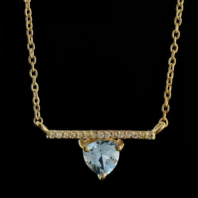 Aquamarine & White Topaz Chain Necklace