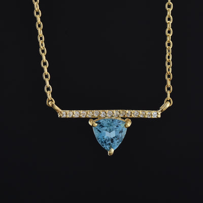 Trillion Blue Topaz Gemstone Necklace