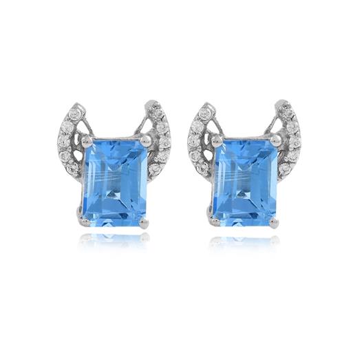 Blue Topaz Wings Stud