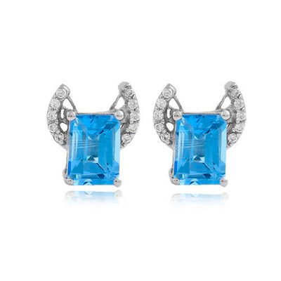 Blue Topaz Wings Stud