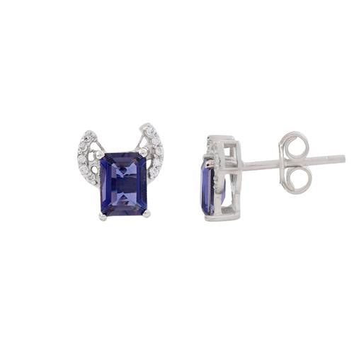 Tanzanite Wings Stud Earrings