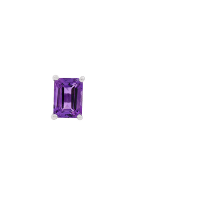 Amethyst Emerald Cut Studs Earrings