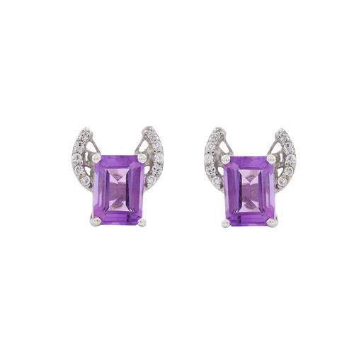 Natural Amethyst Wings Earring