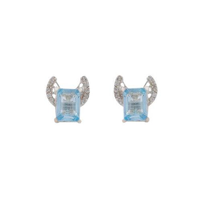 Aquamarine Wing Earring