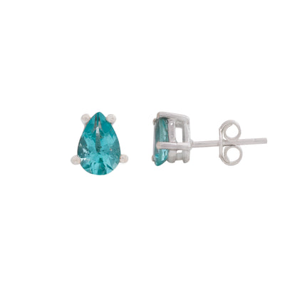 Pear Cut Apatite Stud Earring