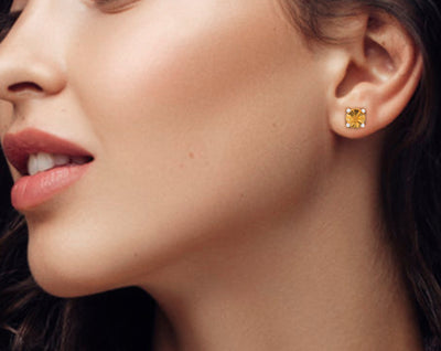 Natura Citrine Stud Earrings