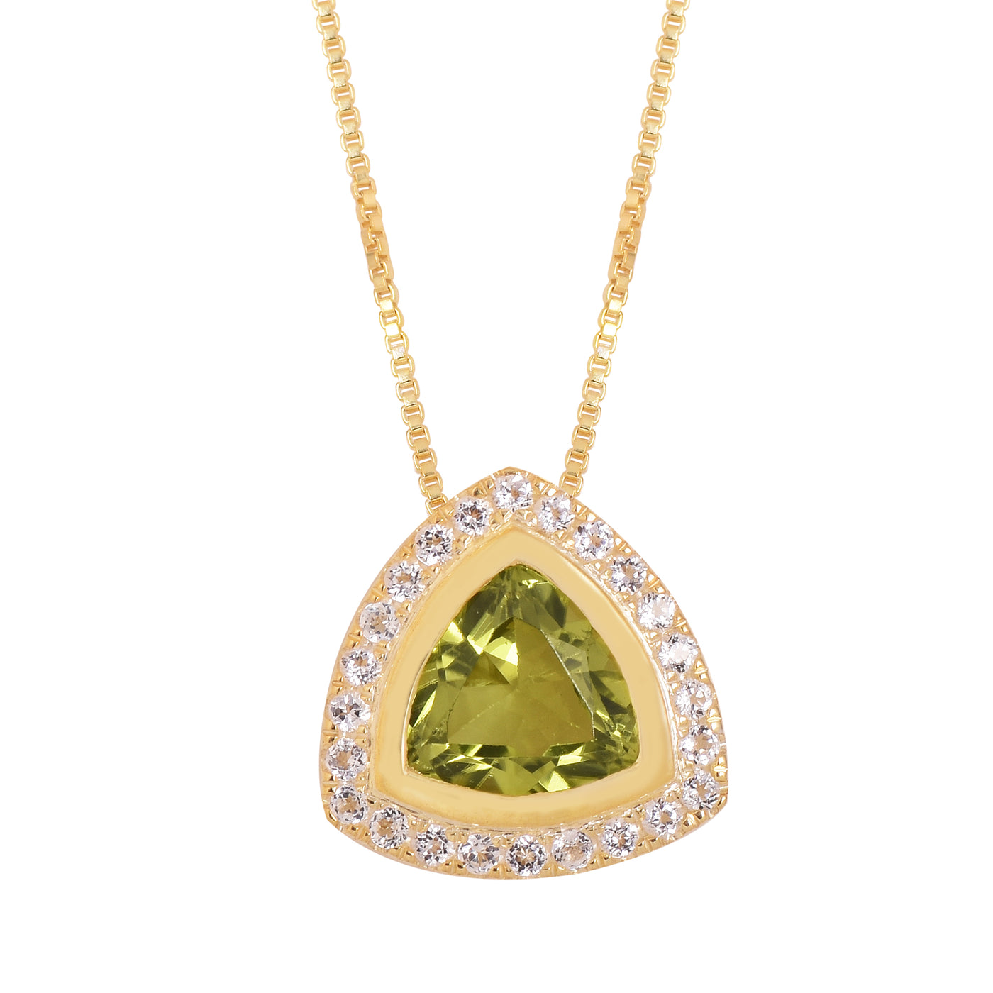 Peridot Halo Chain Necklace