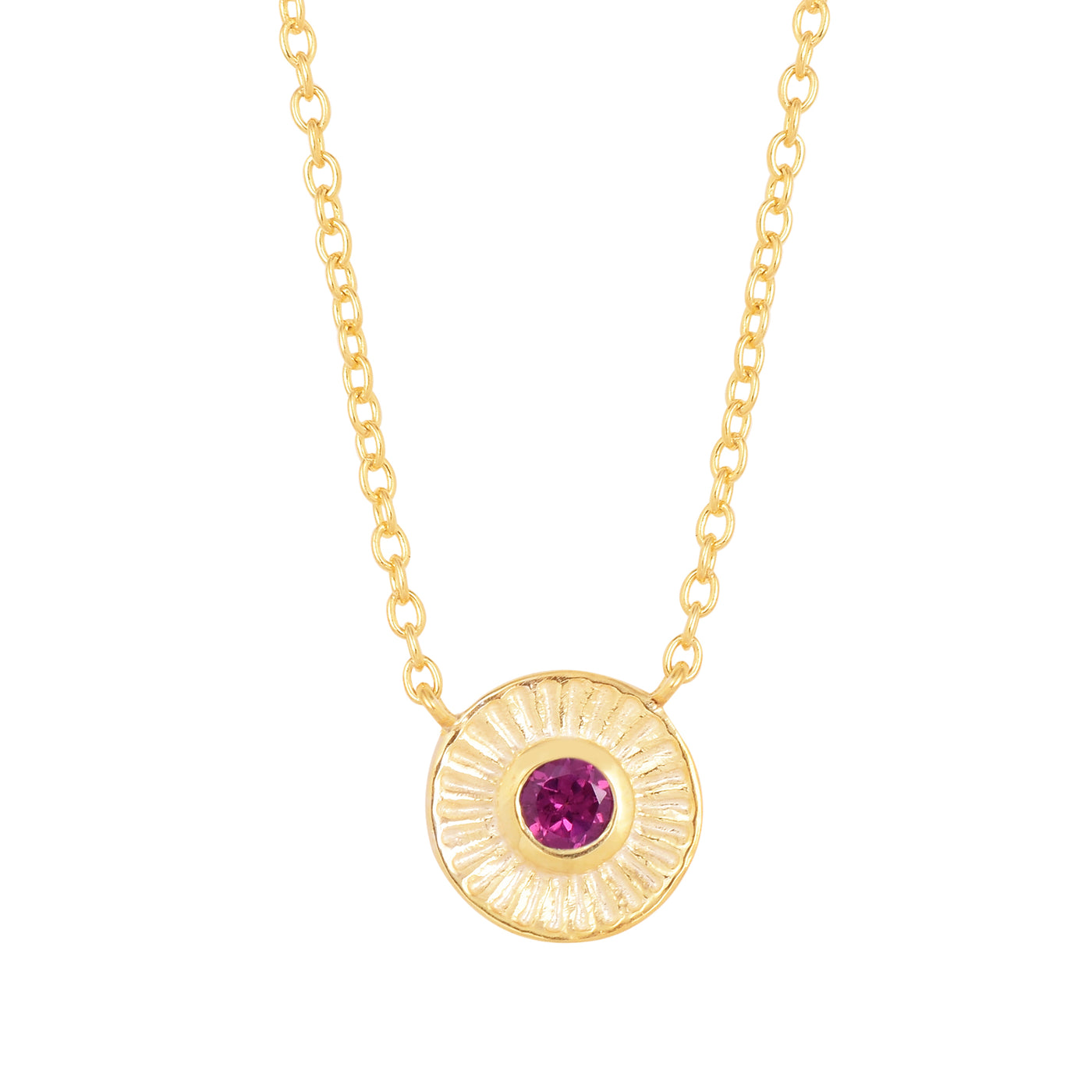 Chakra Wheel Rhodolite Women Necklace