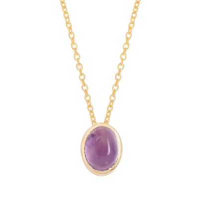 Oval Amethyst Solitaire Necklace