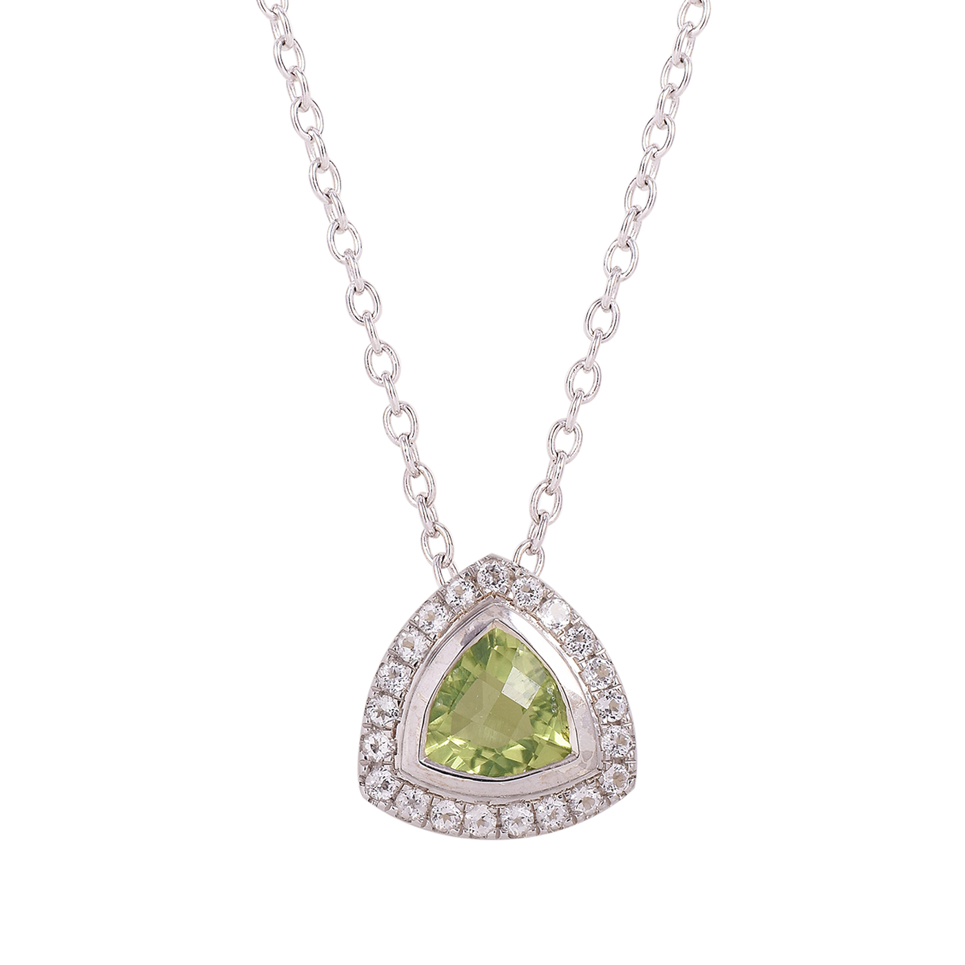 Peridot Trillion Chain Necklace