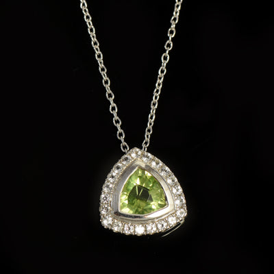 Peridot Trillion Chain Necklace