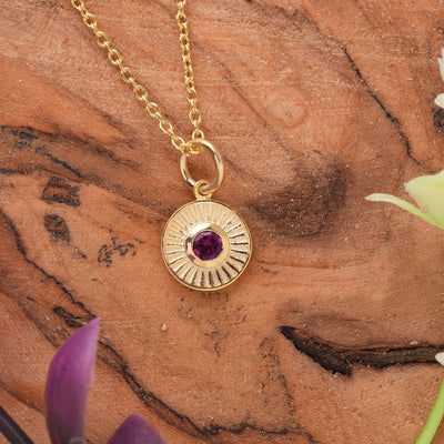 Chakra Wheel Rhodolite Women Necklace