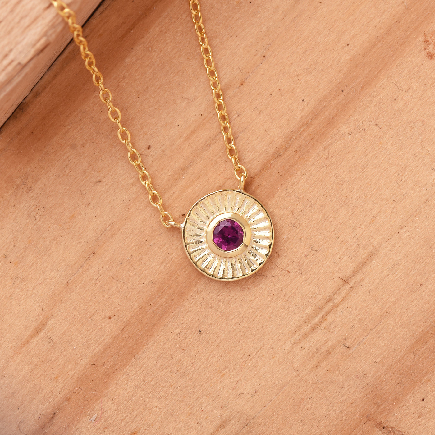 Chakra Wheel Rhodolite Women Necklace