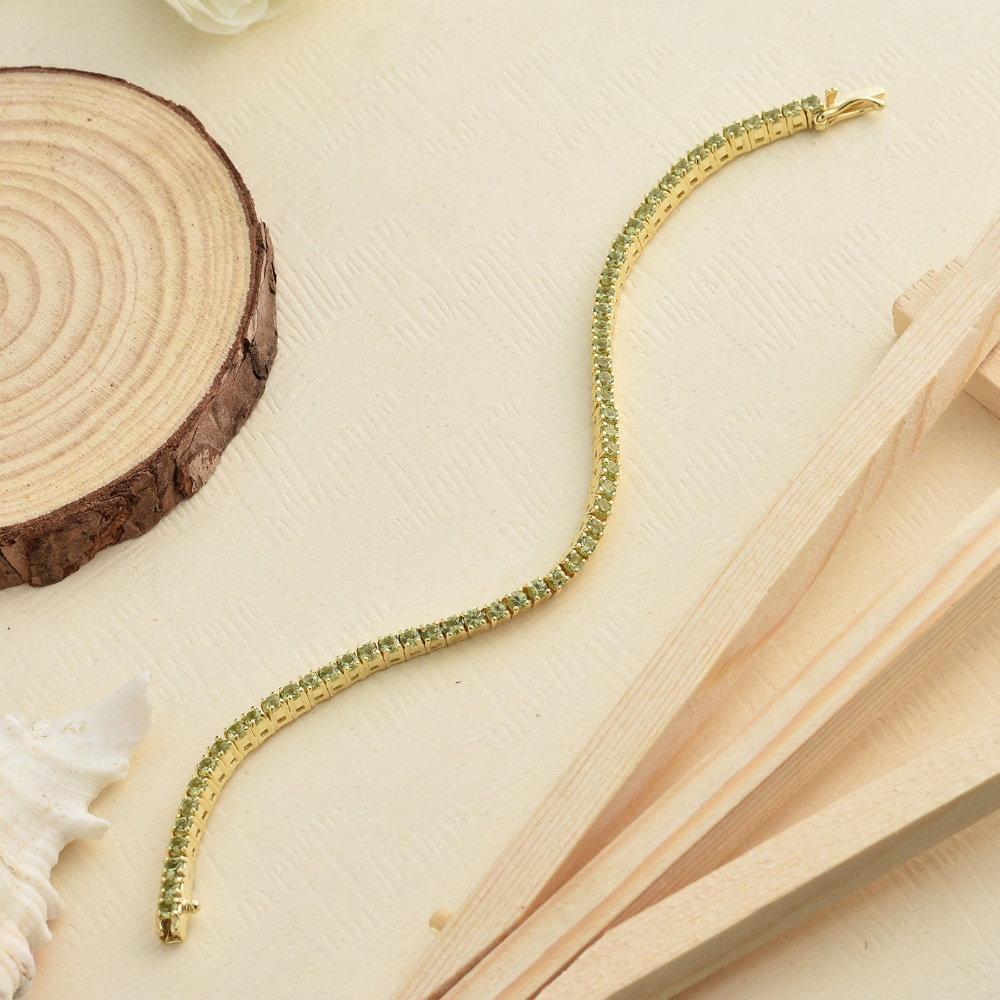 Peridot Chain Link Tennis Bracelet