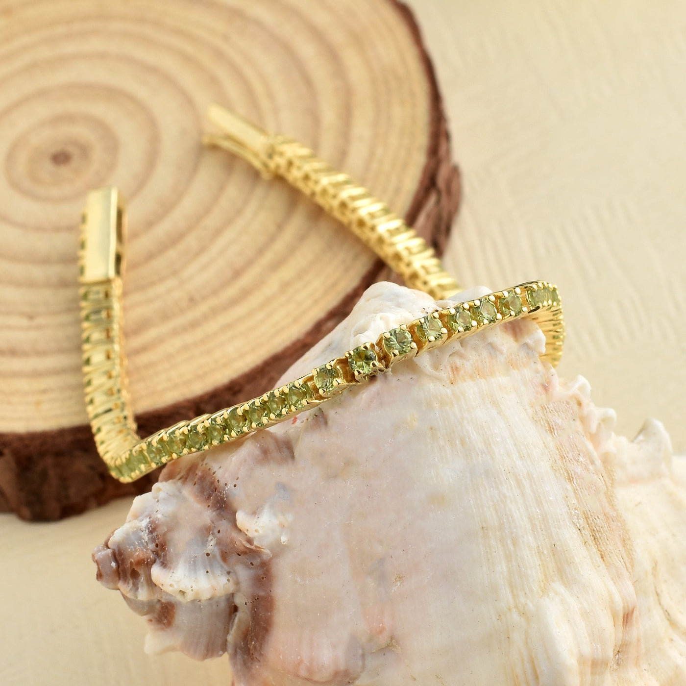 Peridot Chain Link Tennis Bracelet