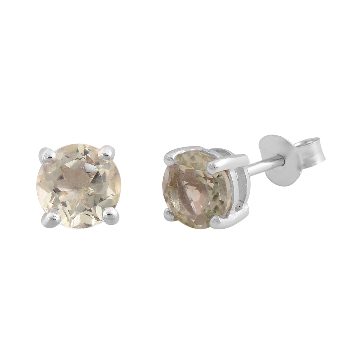 Green Amethyst Stud Earrings