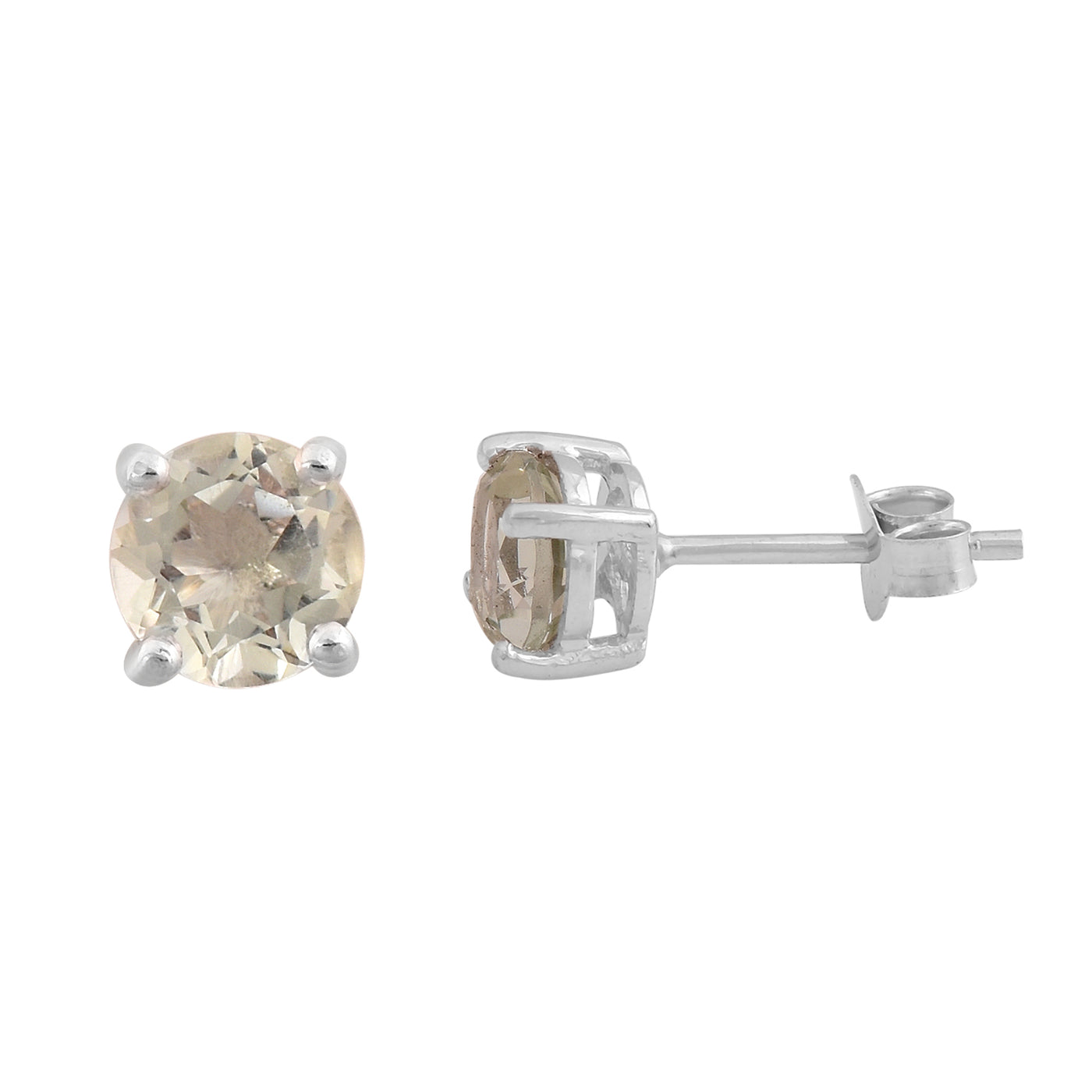 Green Amethyst Stud Earrings