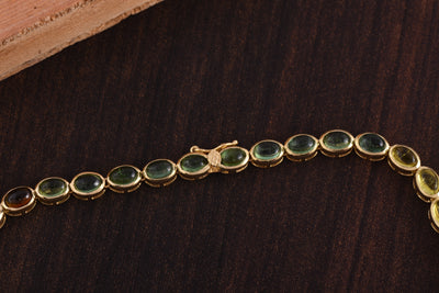 Cabochon Multi Tourmaline Tennis Necklace