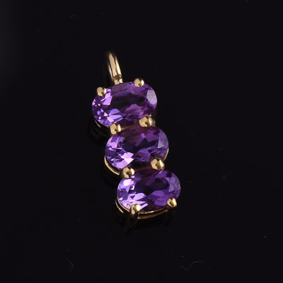 Trio Amethyst Oval Pendant