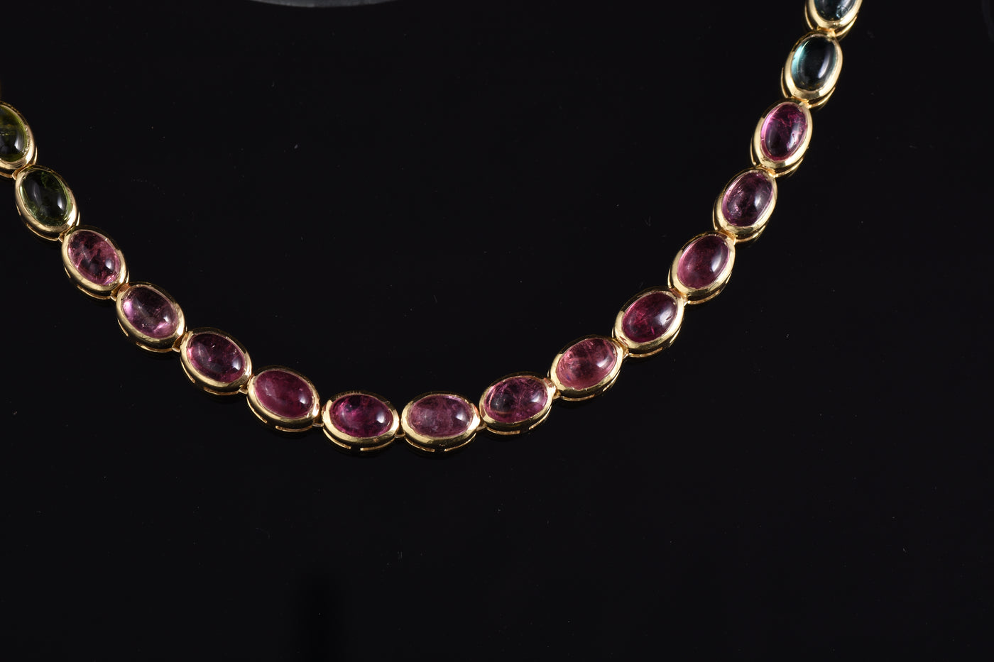 Cabochon Multi Tourmaline Tennis Necklace