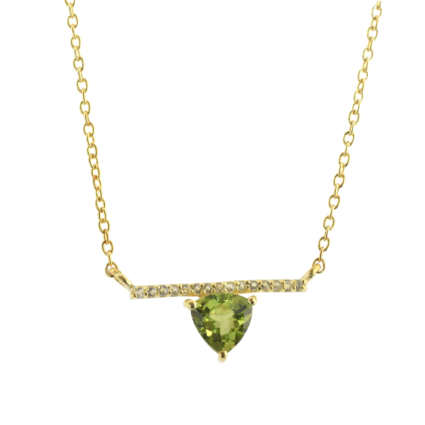 Trillion Peridot Chain Necklace