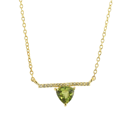 Trillion Peridot Chain Necklace