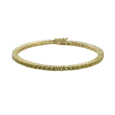 Peridot Chain Link Tennis Bracelet