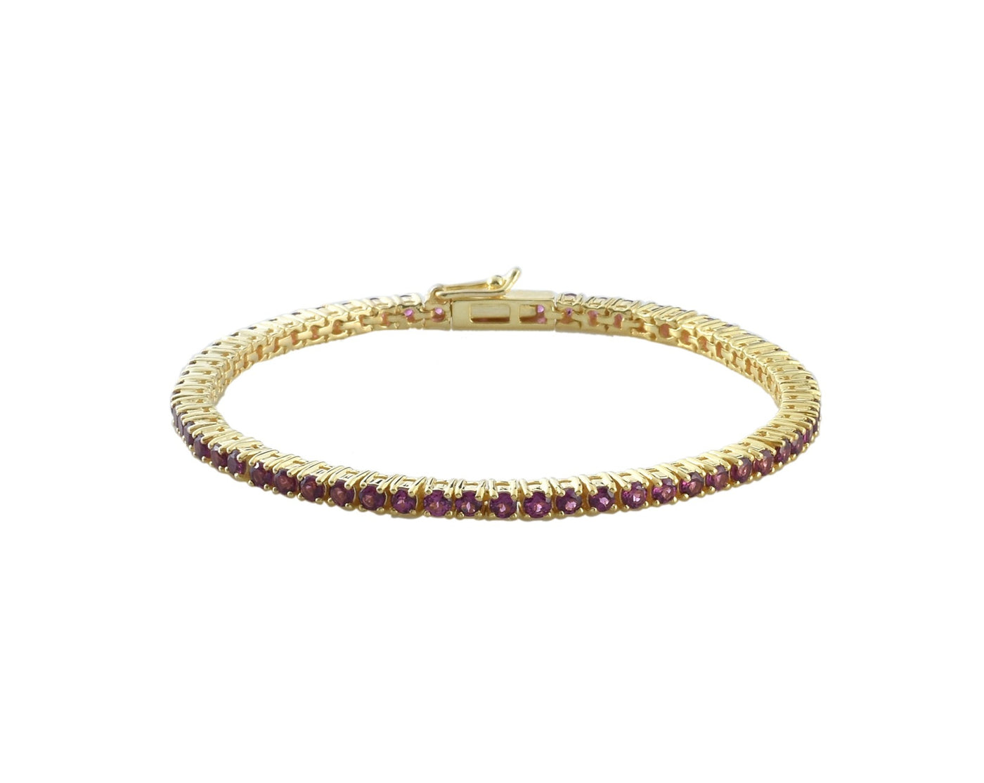 Natural Rhodolite Tennis Bracelet