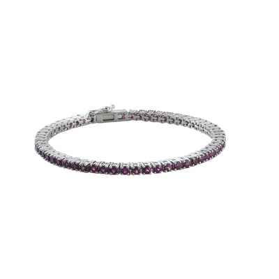 Rhodolite Gemstone Tennis Bracelet