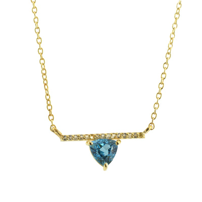 Trillion Blue Topaz Gemstone Necklace