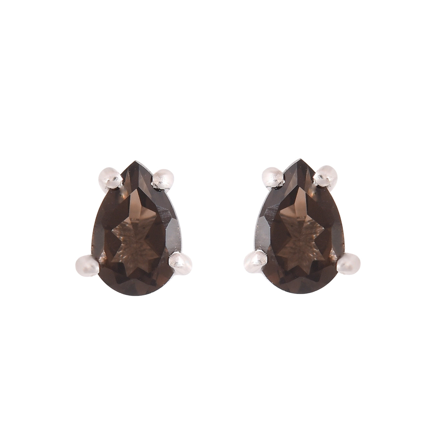 Smoky Quartz Stud Earrings