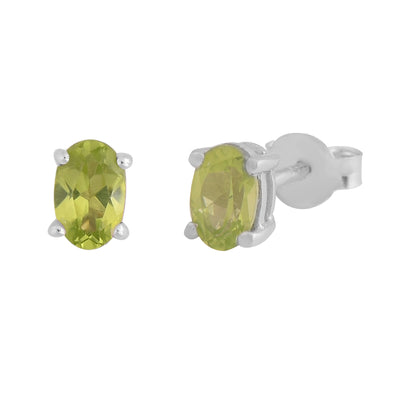 Peridot Solitaire Stud Earrings