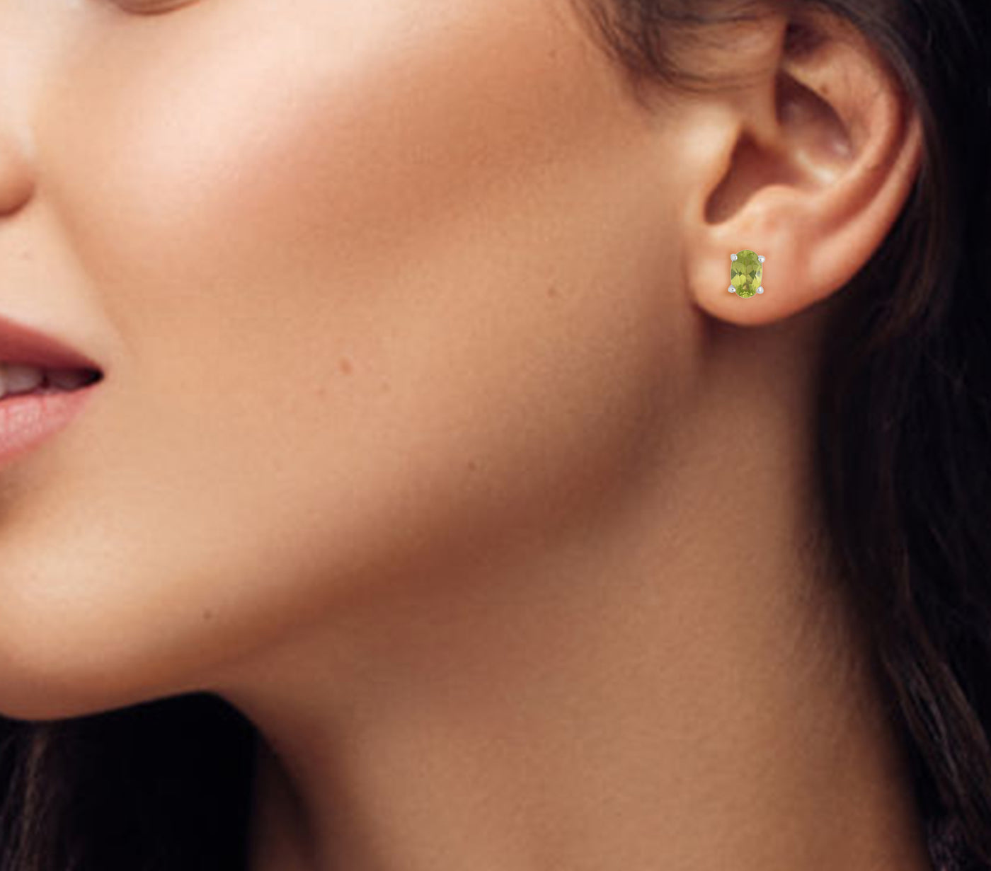 Peridot Solitaire Stud Earrings