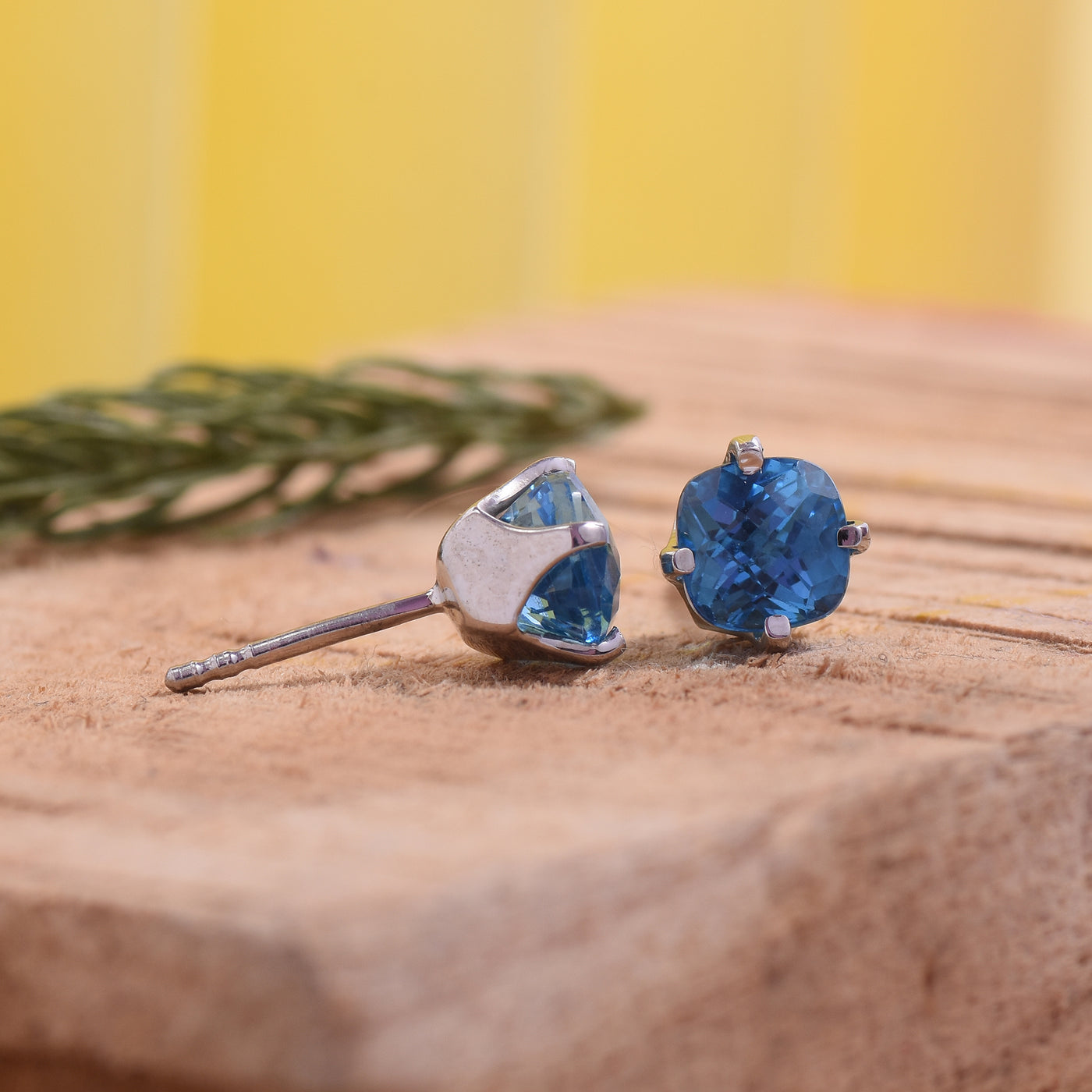 Cushion cut Topaz Earrings