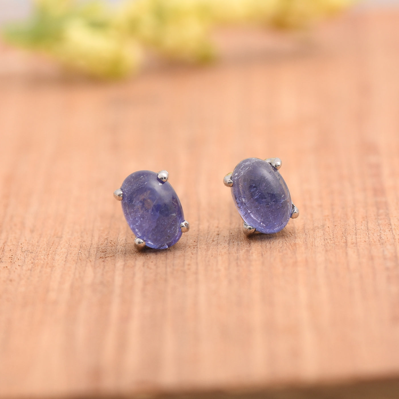 Natural Tanzanite Stud Earrings