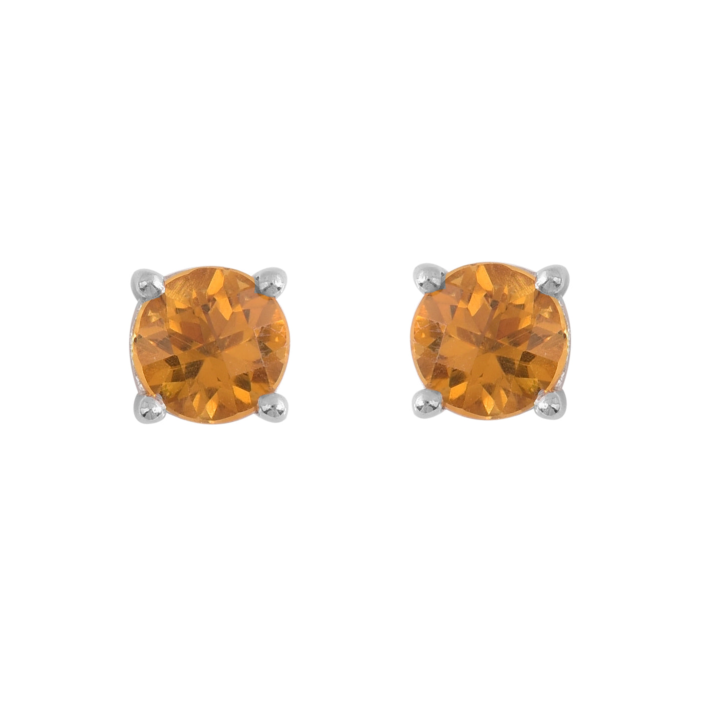 Citrine Solitaire Stud Earring